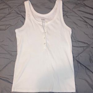 Brand: Ana, Size: Medium, Color: All White, Clear Buttons